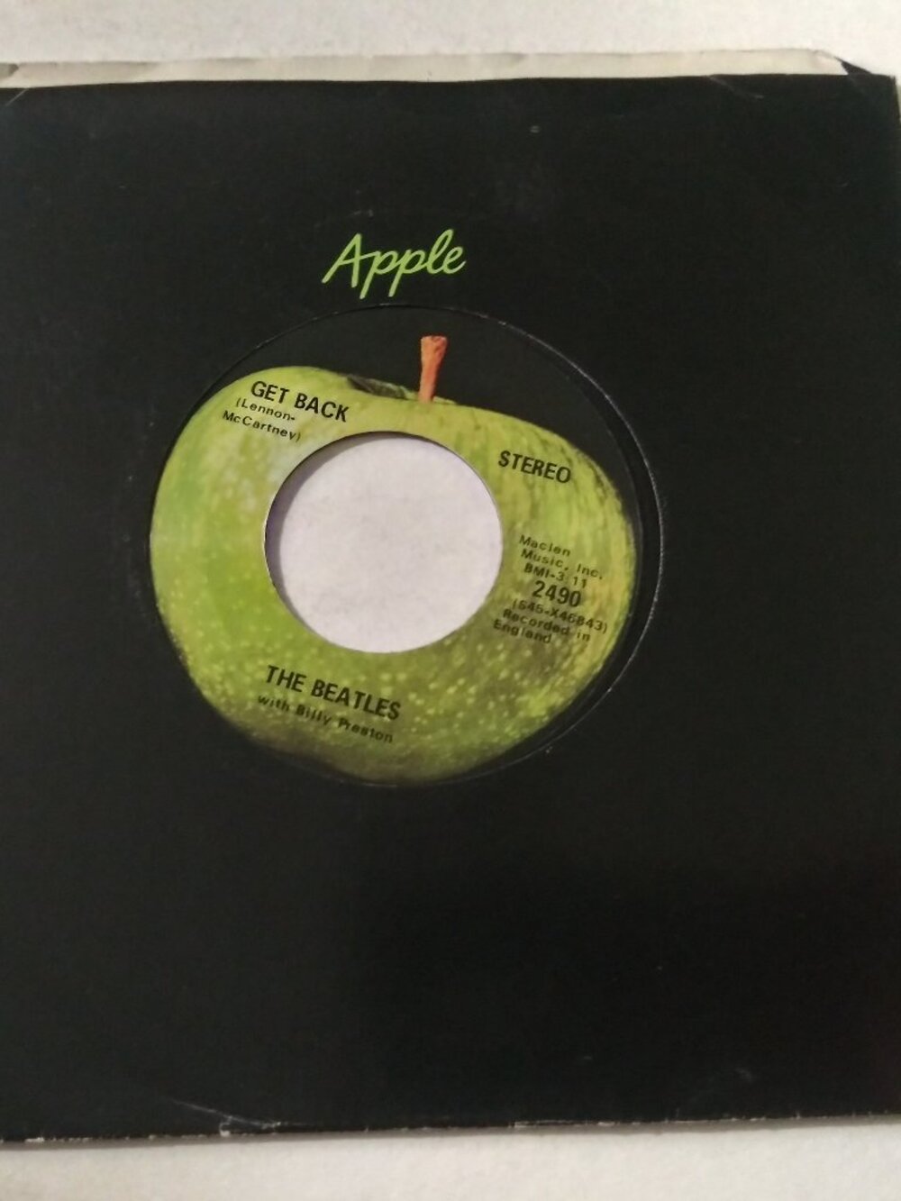Beatles - Get Back & Don't Let Me Down VG Original 45RPM Apple 2490 Record 1969